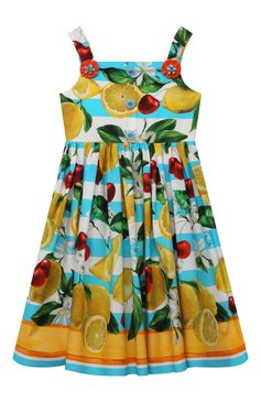 Детское хлопковый сарафан DOLCE & GABBANA разноцветного цвета, арт. L53DT7/G7L8Z | Фото 1 (Материал подклада: Хлопок; Материал сплава: Проставлено; Драгоценные камни: Проставлено; Материал внешний: Хлопок; Девочки Кросс-КТ: Сарафан-одежда; Рукава: Без рукавов, На бретелях; Ростовка одежда: 4 года | 104 см, 5 лет | 110 см, 6 лет | 116 см, 8 лет | 128 см, 10 - 11 лет | 140 - 146см, 12 лет | 152 см, 13 - 15 лет | 158 см, 2 года | 92 см, 3 года | 98 см)