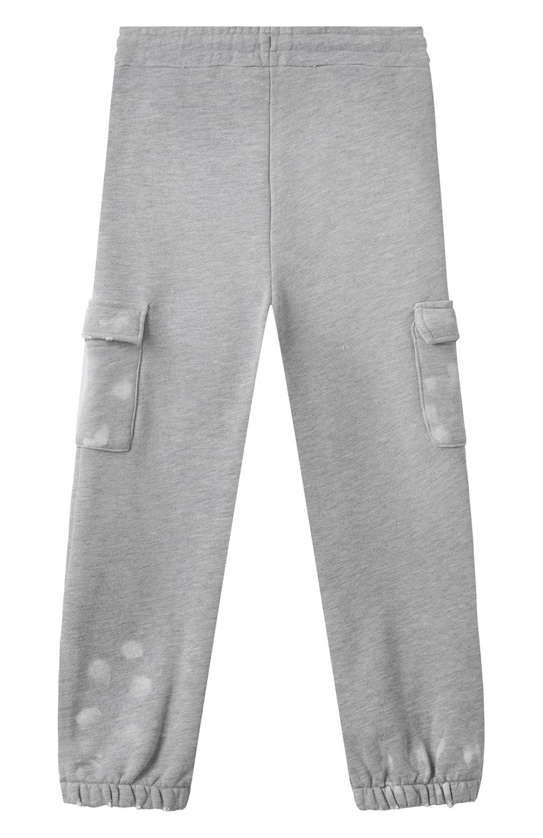 Детские хлопковые джоггеры MSGM KIDS серого цвета, арт. S5MSJBFP152 | Фото 2 (Материал сплава: Проставлено; Нос: Не проставлено; Мальчики Кросс-КТ: Джоггеры-одежда; Материал внешний: Хлопок; Ростовка одежда: 6 лет | 116 см, 12 лет | 152 см, 16 лет | 164 см, 8 лет | 128 см, 10 - 11 лет | 140 - 146см)