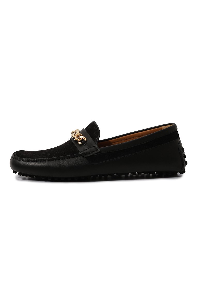 Мужские кожаные мокасины GUCCI черного цвета, арт. 730149/AABBN | Фото 4 (Нос: Не проставлено; Материал внутренний: Натуральная кожа; Стили: Кэжуэл; Материал внешний: Натуральная кожа)