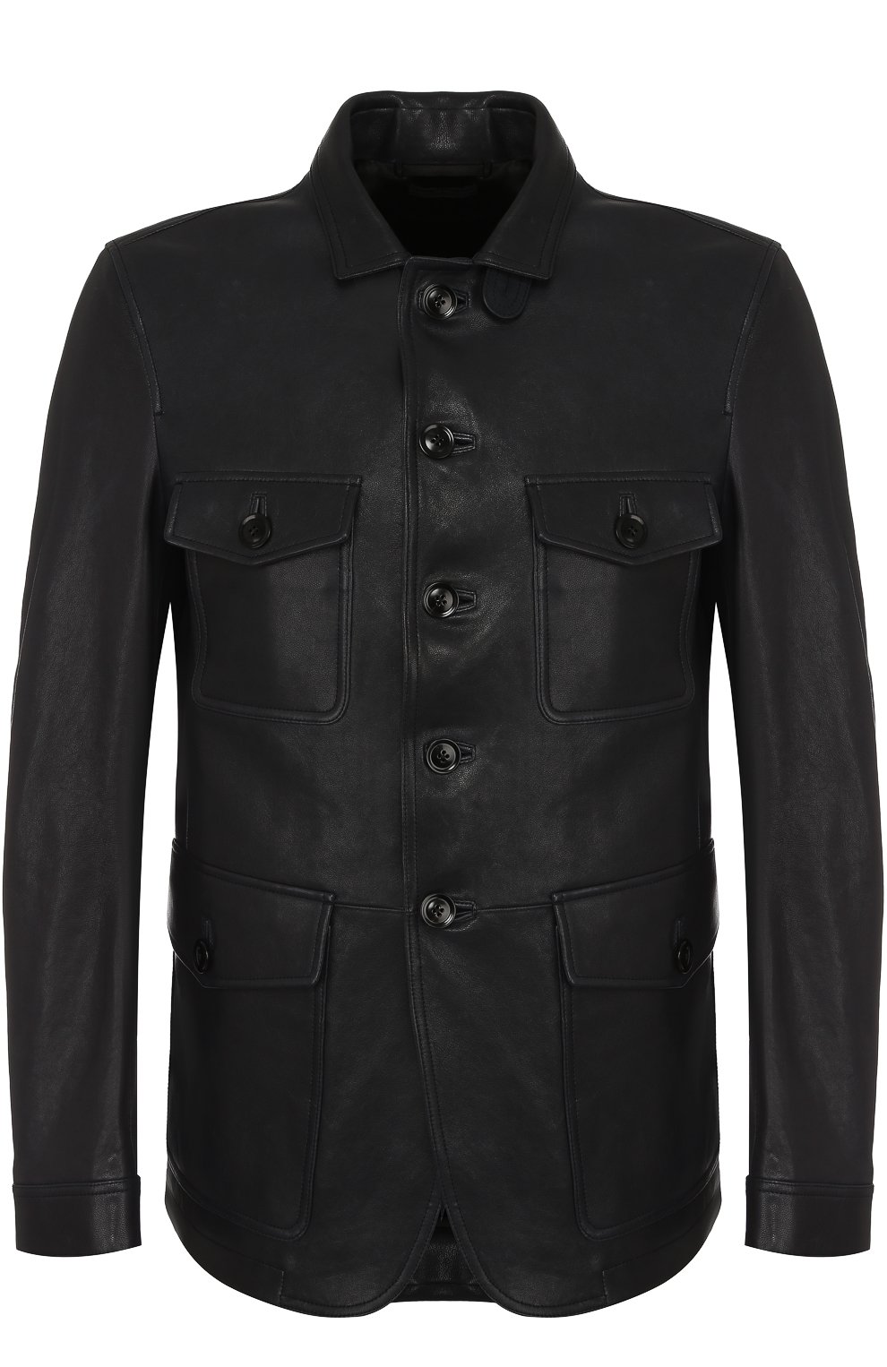 Однобортный кожаный пиджак TOM FORD темно-синего цвета по цене 599500 руб., арт. BN472/TFL650, фото 1 Однобортный кожаный пиджак TOM FORD, арт. BN472/TFL650, фото 1