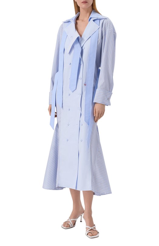 Хлопковое платье The Attico 260WCW00281/MIX087AA Голубой  260WCW00281/MIX087AA Фото 2