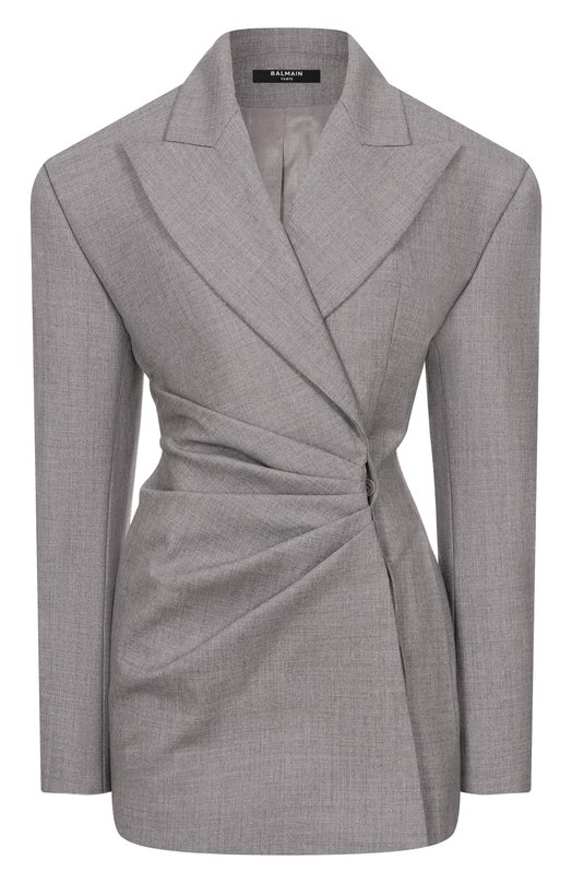 Шерстяное платье Balmain GF1R9409/WD39 Серый GF1R9409/WD39