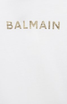 Детский хлопковая футболка BALMAIN белого цвета, арт. BU8621 | Фото 3 (Материал сплава: Проставлено; Нос: Не проставлено; Материал внешний: Хлопок; Кросс-КТ НВ: Футболка)