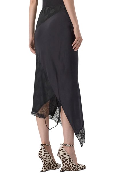 Юбка из вискозы и шелка MOSCHINO черного цвета по цене 81850 руб., арт. A0119/5535, фото 4 Юбка из вискозы и шелка MOSCHINO, арт. A0119/5535, фото 4