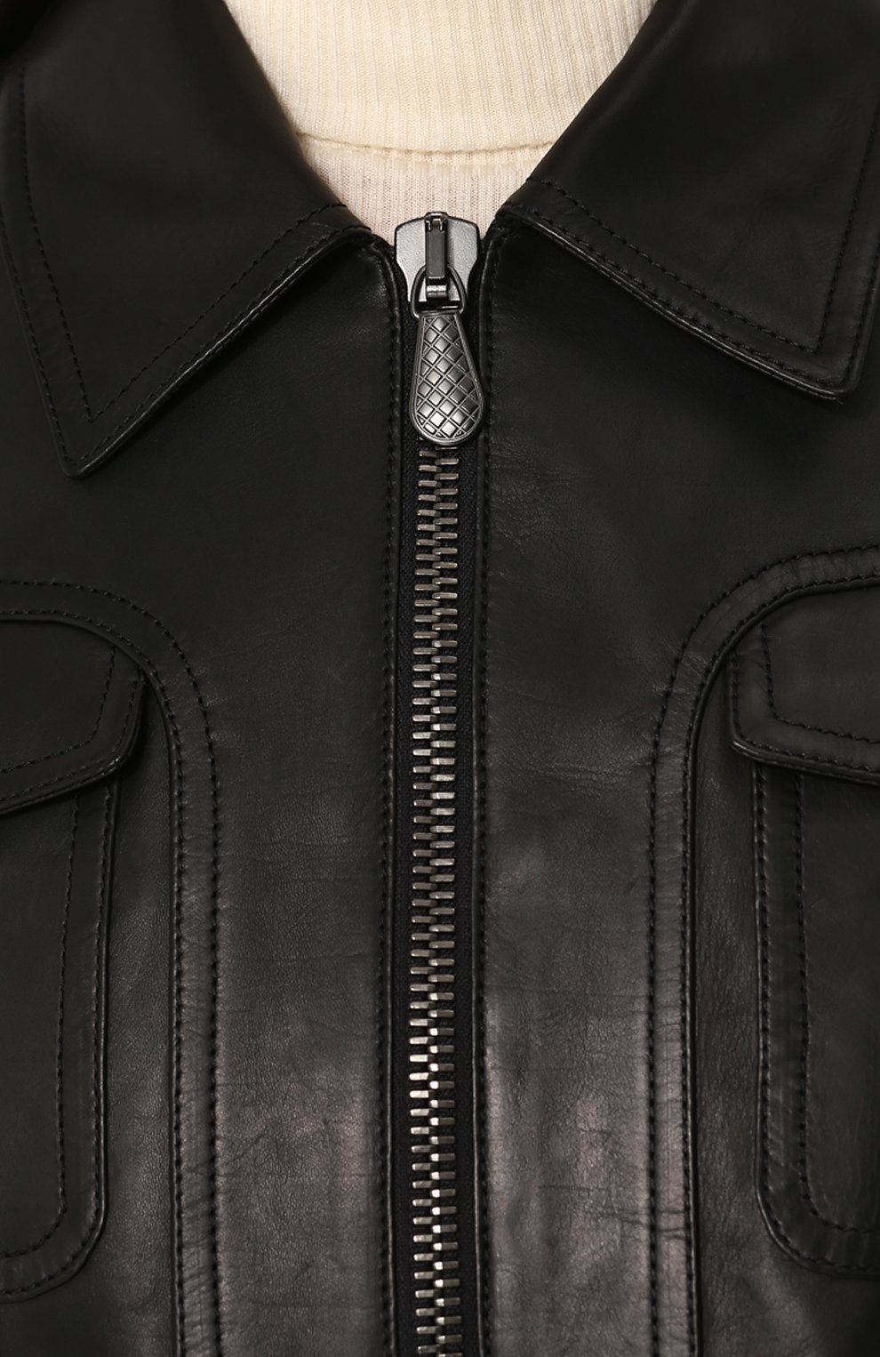 Кожаная куртка прямого кроя с отложным воротником BOTTEGA VENETA, арт. 500100/VDJS0, фото 5