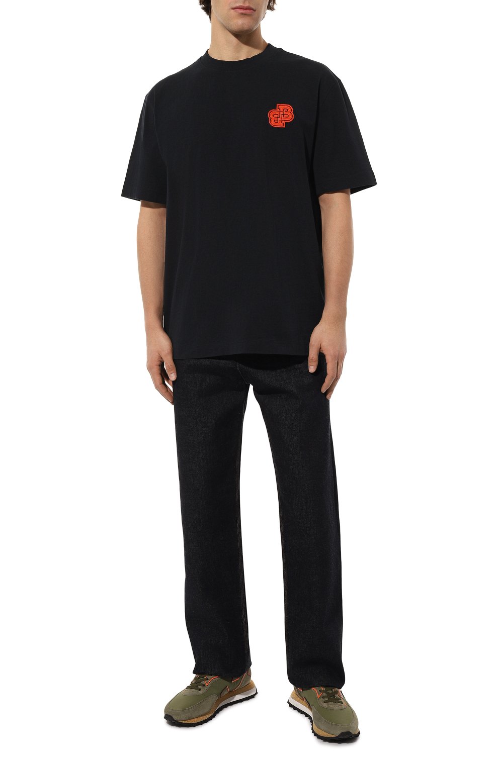 Хлопковая футболка BOSS ORANGE темно-синего цвета по цене 5280 руб., арт. 50483464, фото 2 Хлопковая футболка BOSS ORANGE, арт. 50483464, фото 2