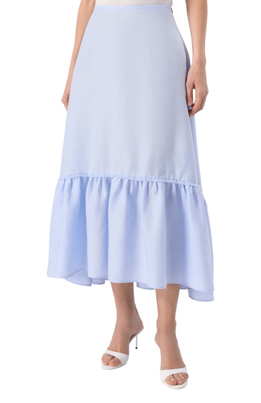 Льняная юбка Agnona TG1107E/U3049E Голубой  TG1107E/U3049E Фото 3