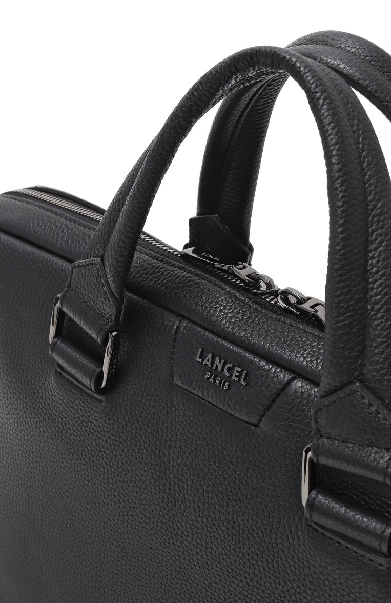 Мужская портфель côme LANCEL черного цвета, арт. A13445 | Фото 3 (Размер: large; Ремень/цепочка: На ремешке; Материал: Натуральная кожа; Сумки-технические: Портфели; Автоматизация ТО: Проставлено; Автоматизация состава: Проставлено)