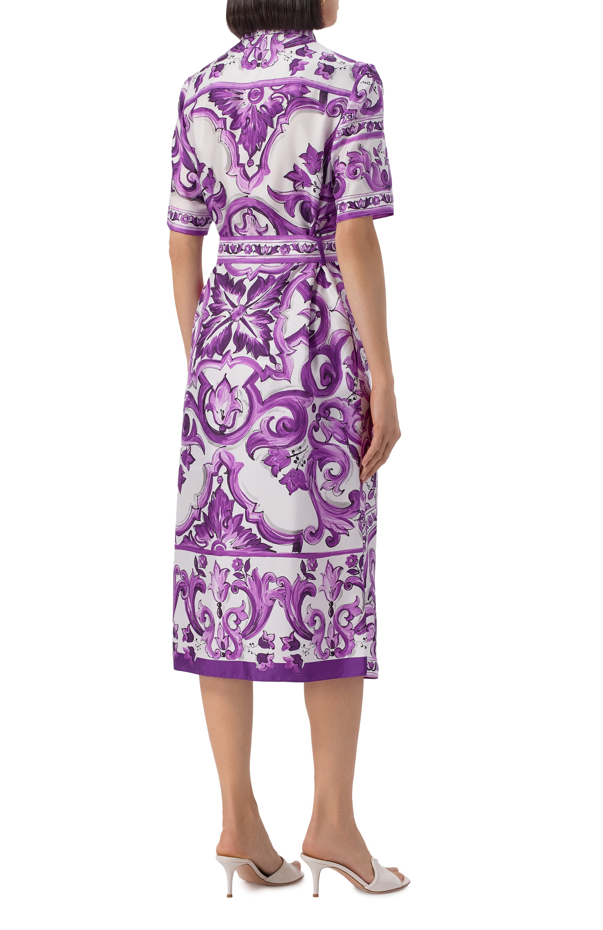 Шелковое платье DOLCE & GABBANA фиолетового цвета по цене 323500 руб., арт. F6JICT/HI1Y7, фото 4 Шелковое платье DOLCE & GABBANA, арт. F6JICT/HI1Y7, фото 4