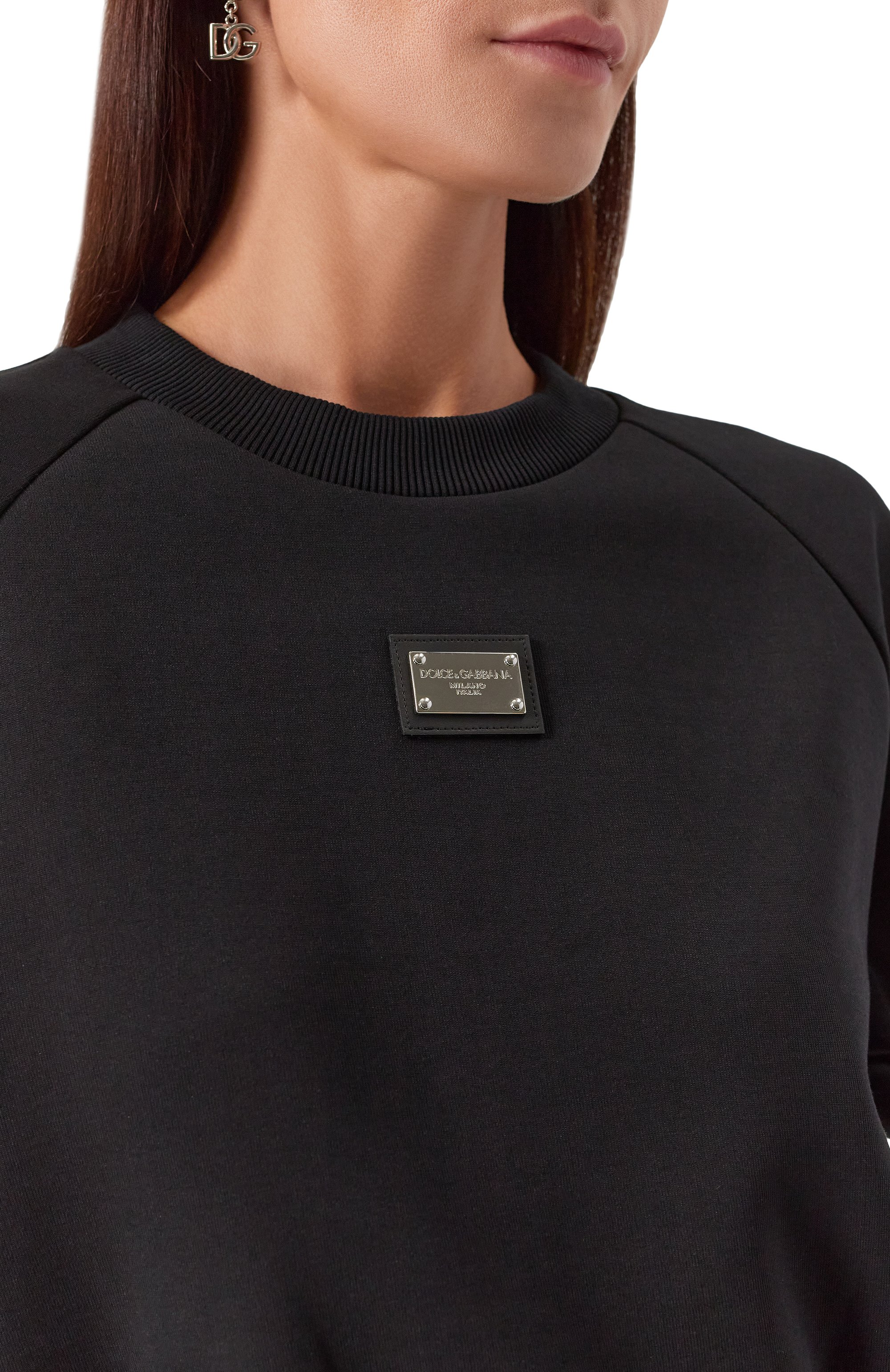 Хлопковый свитшот DOLCE & GABBANA черного цвета по цене 69950 руб., арт. F9R25T/HU7H9, фото 5 Хлопковый свитшот DOLCE & GABBANA, арт. F9R25T/HU7H9, фото 5
