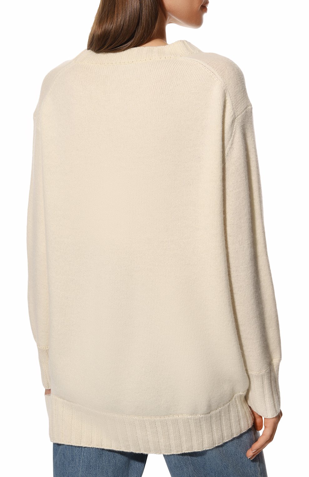 Кашемировый свитер AND THE BRAND молочного цвета по цене 92120 руб., арт. W23-JM009-1001-101, фото 4 Кашемировый свитер AND THE BRAND, арт. W23-JM009-1001-101, фото 4