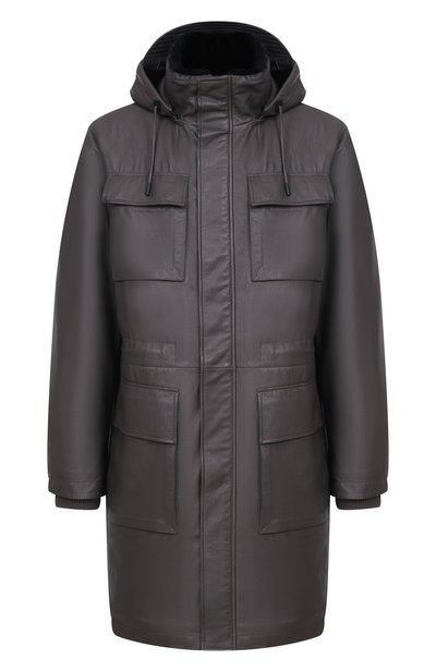 Мужская кожаная парка с подкладкой из бобра MVST, арт. M25.1PM.0007/CERV0 SILKY