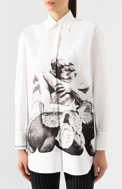 Хлопковая рубашка VALENTINO белого цвета по цене 179500 руб., арт. SB0AB14U52G, фото 3 Хлопковая рубашка VALENTINO, арт. SB0AB14U52G, фото 3