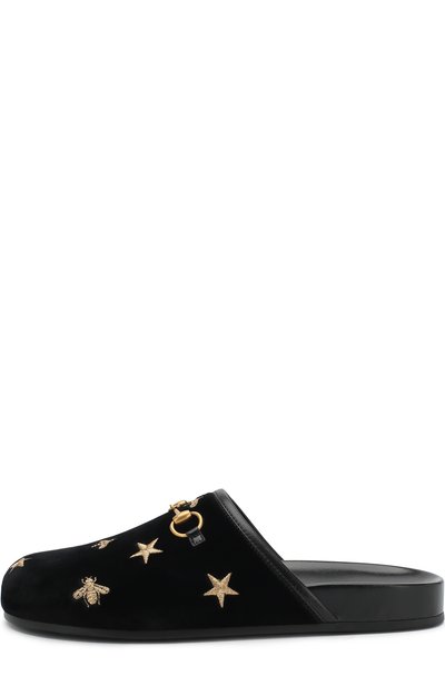 Бархатные сабо с вышивкой и пряжкой-трензелем GUCCI, арт. 505265/K4DD0, фото 3