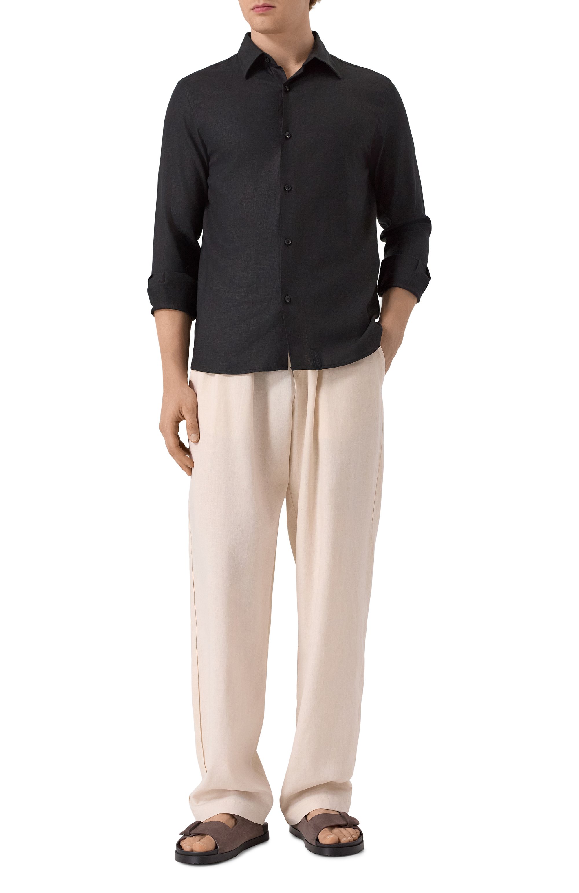 Брюки изо льна и вискозы HINNOMINATE, арт. HMABM01349, фото 2