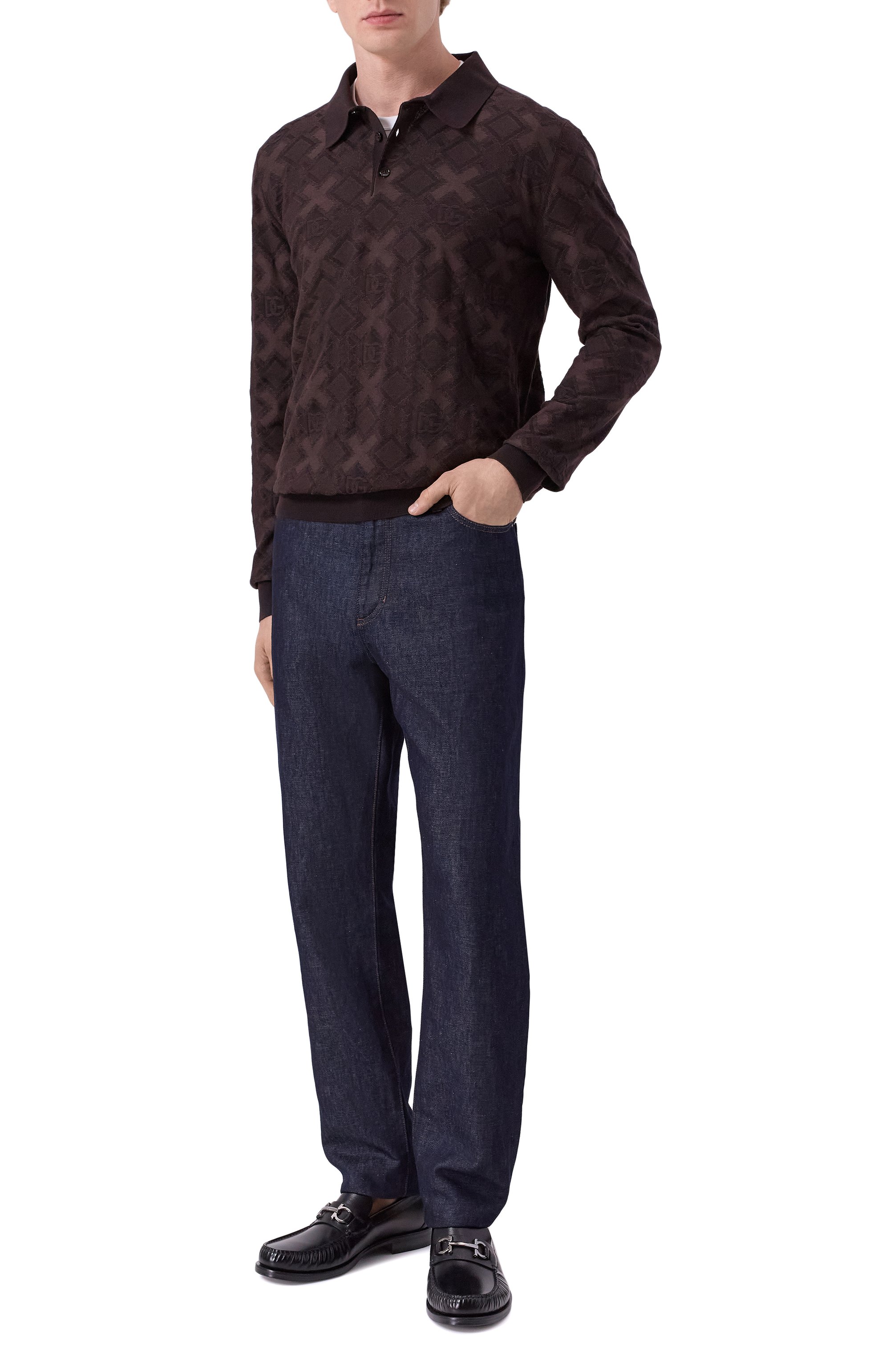 Поло из шерсти и шелка DOLCE & GABBANA, арт. GXZ25T/JGMAB, фото 2