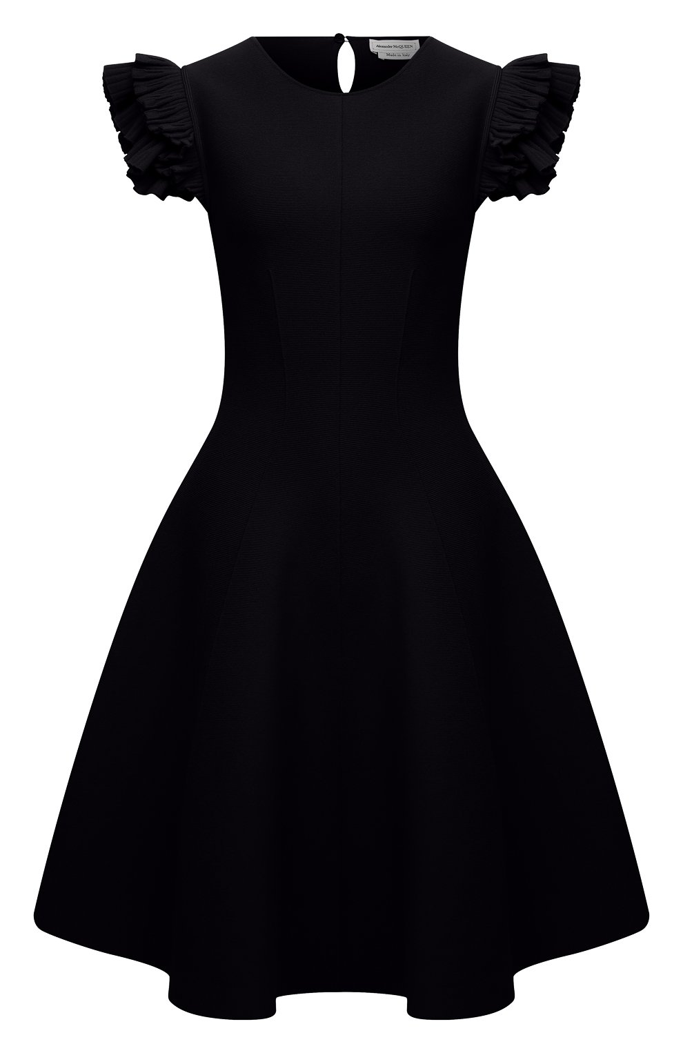 Платье из вискозы ALEXANDER MCQUEEN черного цвета по цене 174500 руб., арт. 667827/Q1AVM, фото 1 Платье из вискозы ALEXANDER MCQUEEN, арт. 667827/Q1AVM, фото 1
