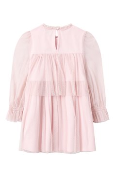 Детское платье DOLCE & GABBANA светло-розового цвета, арт. L54DF1/HLM7K/2-6 | Фото 2 (Драгоценные камни: Проставлено; Материал сплава: Проставлено; Рукава: Длинные; Девочки Кросс-КТ: Платье-одежда; Случай: Вечерний; Материал внешний: Си�нтетический материал; Ростовка одежда: 4 года | 104 см, 5 лет | 110 см, 6 лет | 116 см, 2 года | 92 см, 3 года | 98 см)