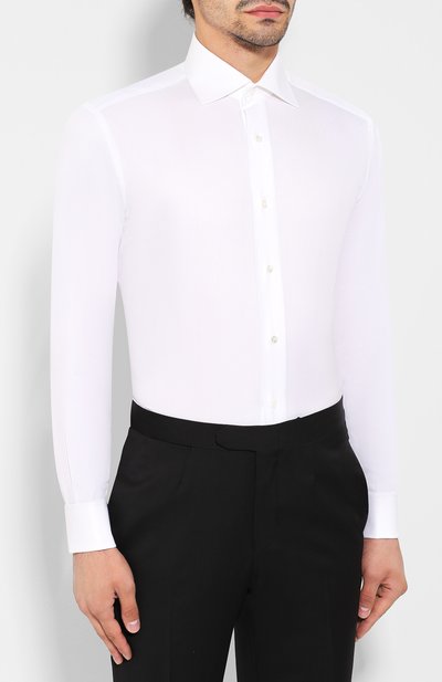 Хлопковая сорочка BRIONI белого цвета по цене 56250 руб., арт. RCL9/PZ065, фото 3 Хлопковая сорочка BRIONI, арт. RCL9/PZ065, фото 3