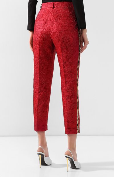 Брюки DOLCE & GABBANA красного цвета по цене 109000 руб., арт. FTBLST/HJMB9, фото 4 Брюки DOLCE & GABBANA, арт. FTBLST/HJMB9, фото 4