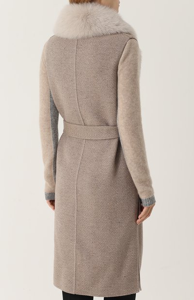 Жилет с п оясом и отделкой из меха лисы LORO PIANA, арт. FAG3840, фото 4