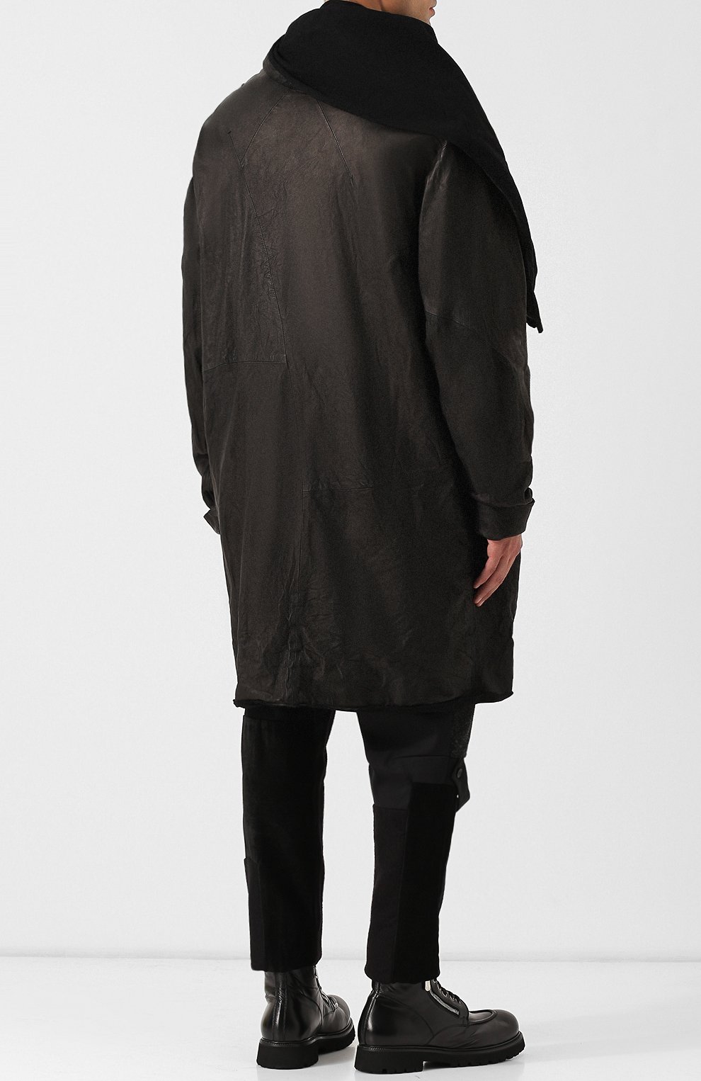 Кожаное пальто свободного кроя (Y) EDITION, арт. Y-UCP P01 0150, фото 4