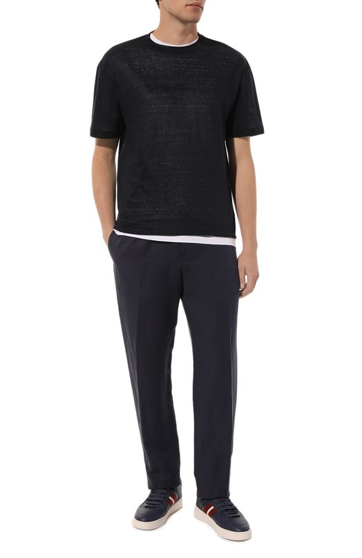 Льняная футболка Giorgio Armani 3DSM73/SJDJZ Синий  3DSM73/SJDJZ Фото 2