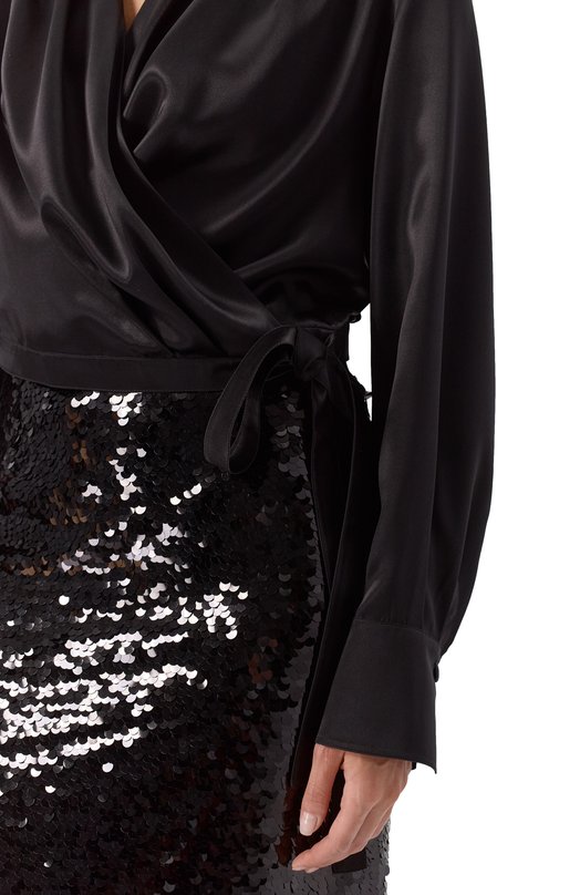 Атласная блузка MVST TXBBL-Y435/TAR1709 Чёрный  TXBBL-Y435/TAR1709 Фото 5