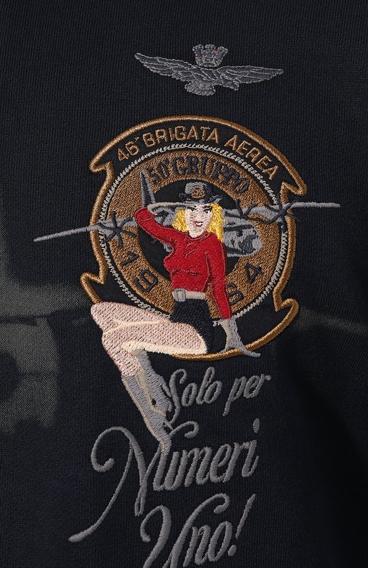 Хлопковая толстовка Aeronautica Militare 232/FE1802F511 Синий  232/FE1802F511 Фото 5