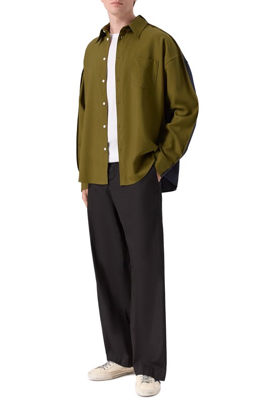 Шерстяная рубашка Marni CUMU0375Q0/UTW839 Хаки  CUMU0375Q0/UTW839 Фото 2