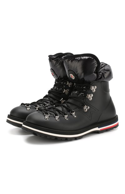 Утепленные резиновые ботинки inaya на шнуровке MONCLER черного цвета по цене 45350 руб., арт. D2-09A-20498-00-019Z2, фото 1 Утепленные резиновые ботинки inaya на шнуровке MONCLER, арт. D2-09A-20498-00-019Z2, фото 1