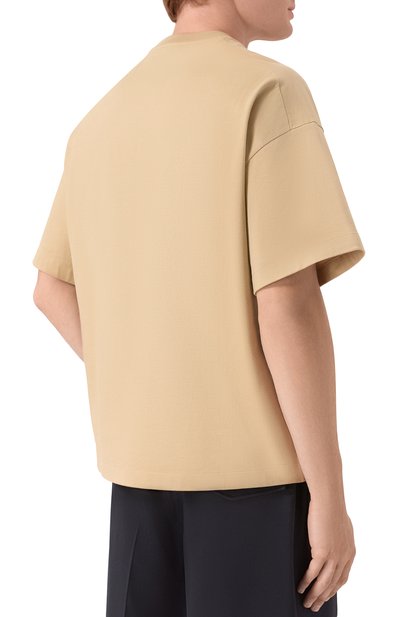 Хлопковая футболка JIL SANDER бежевого цвета по цене 55750 руб., арт. J22GC0221/J20348, фото 4 Хлопковая футболка JIL SANDER, арт. J22GC0221/J20348, фото 4