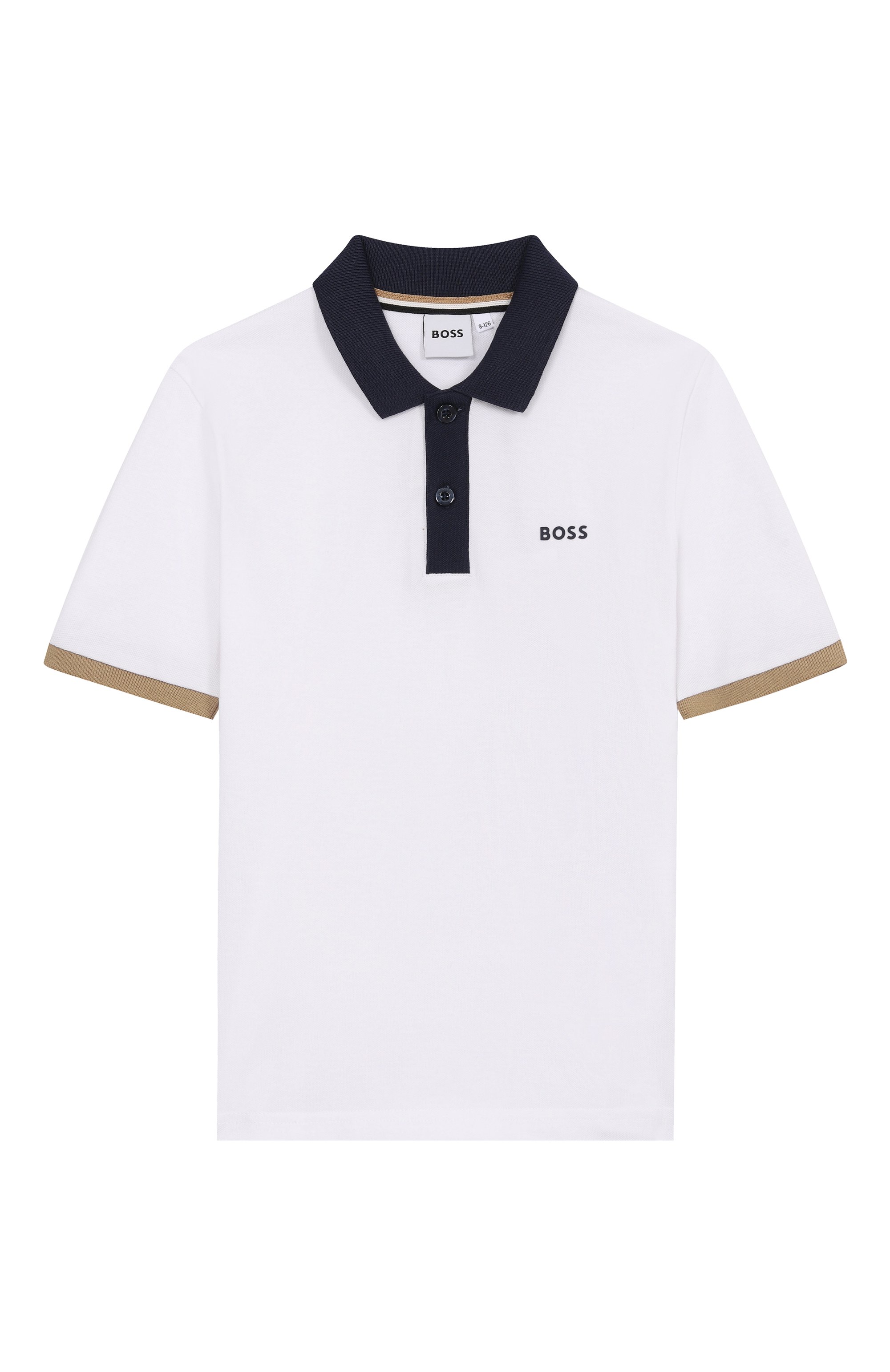 Хлопковое поло BOSS белого цвета по цене 11500 руб., арт. J52955, фото 1 Хлопковое поло BOSS, арт. J52955, фото 1