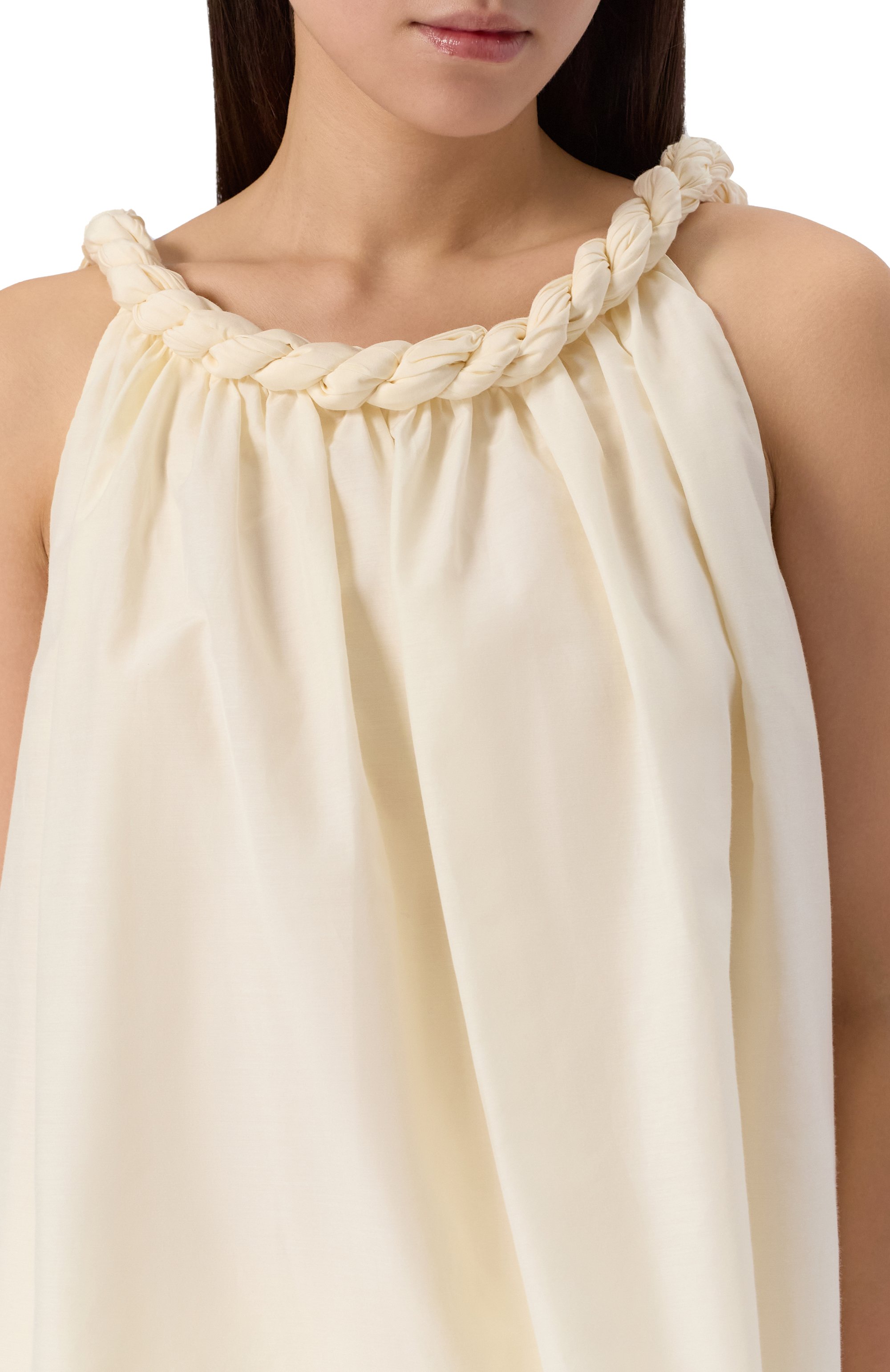 Топ из хлопка и шелка LOULOU DE SAISON кремового цвета по цене 49950 руб., арт. GARIN0, фото 5 Топ из хлопка и шелка LOULOU DE SAISON, арт. GARIN0, фото 5