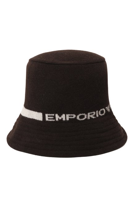 Детского па�нама EMPORIO ARMANI коричневого цвета, арт. 404666/2F490 | Фото 1 (Материал: Вискоза, Хлопок, Текстиль; Материал сплава: Проставлено; Нос: Не проставлено)