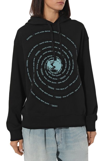 Хлопковое худи DIESEL, арт. A11112/0JFAV, фото 3