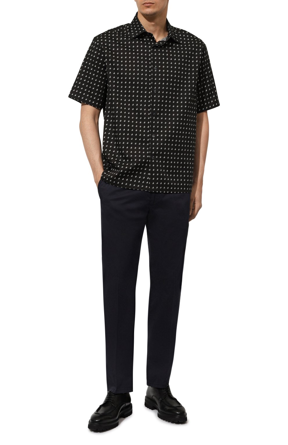 Хлопковые брюки BERWICH темно-синего цвета по цене 22400 руб., арт. ZIP/1 GD, фото 2 Хлопковые брюки BERWICH, арт. ZIP/1 GD, фото 2