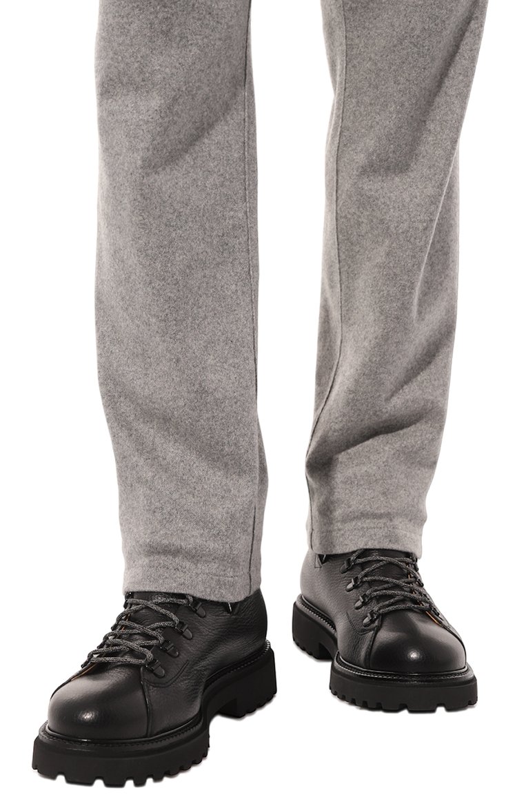 Мужские кожаные ботинки CAMERLENGO черного цвета, арт. 16165/CAINE | Фото 3 (Матер�иал утеплителя: Натуральный мех; Мужское Кросс-КТ: Хайкеры-обувь, Ботинки-обувь, зимние ботинки; Материал сплава: Проставлено; Подошва: Плоская; Драгоценные камни: Проставлено)