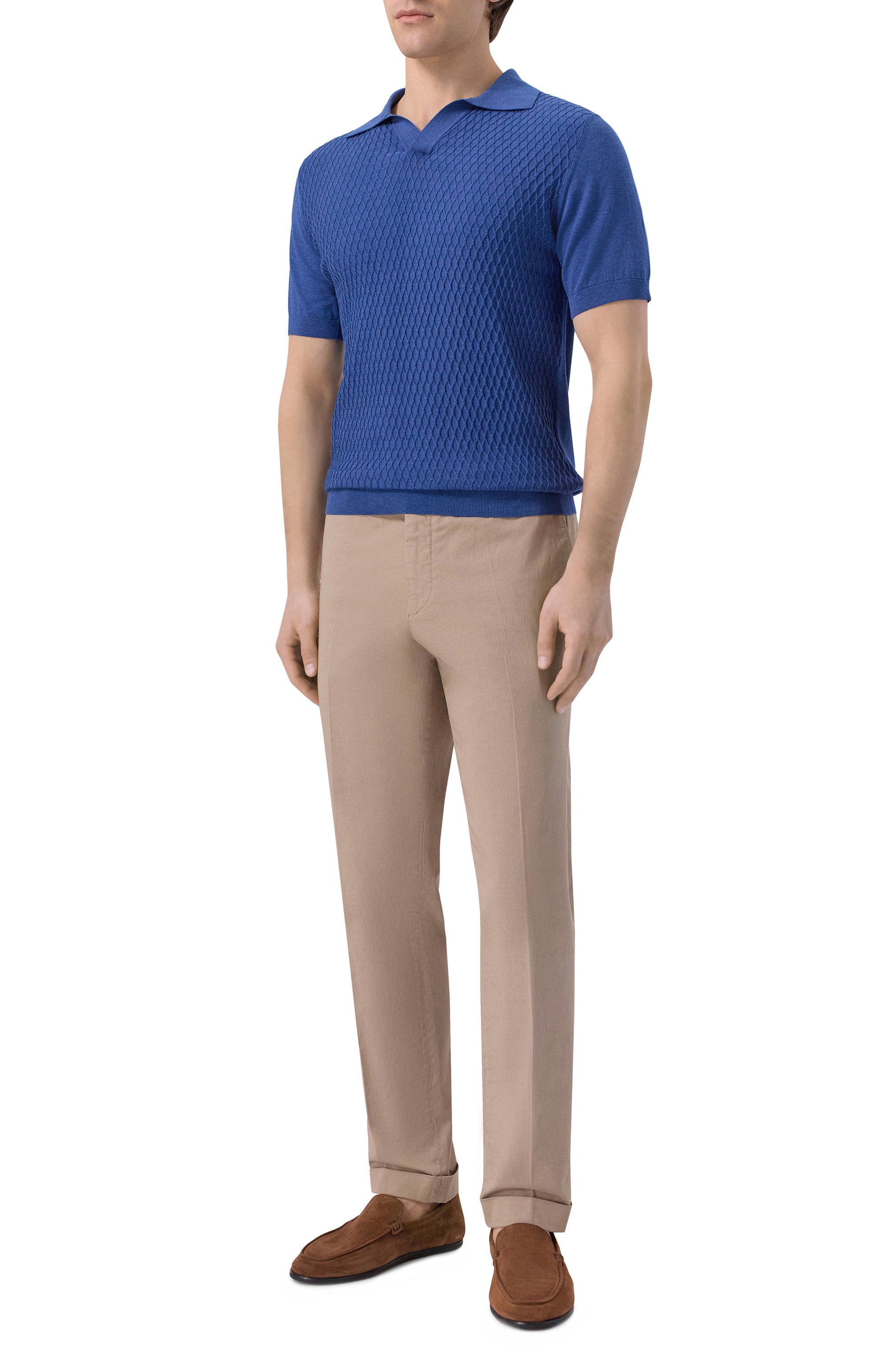 Поло из хлопка и шелка ANDREA CAMPAGNA, арт. SU26ST210-03/FST26, фото 2