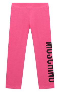 Детские хлопковые легинсы MOSCHINO фуксия цвета, а�рт. HEP04X/LBA00/4-8 | Фото 1 (Девочки Кросс-КТ: Леггинсы-одежда; Материал сплава: Проставлено; Нос: Не проставлено; Материал внешний: Хлопок; Ростовка одежда: 6 лет | 116 см, 4 года | 104 см, 5 лет | 110 см, 8 лет | 128 см)