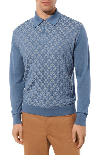 Поло из кашемира и шелка MVST голубого цвета по цене 81850 руб., арт. 222M22A679571, фото 3 Поло из кашемира и шелка MVST, арт. 222M22A679571, фото 3