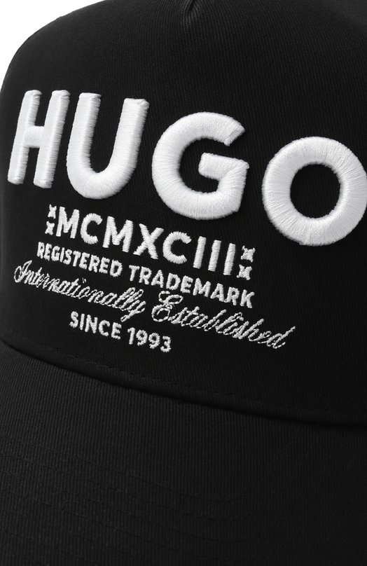 Хлопковая бейсболка HUGO Blue 50533416 Чёрный  50533416 Фото 4