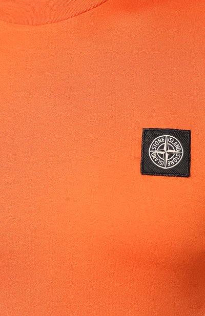 Хлопковая футболка STONE ISLAND оранжевого цвета по цене 15350 руб., арт. 711524113, фото 5 Хлопковая футболка STONE ISLAND, арт. 711524113, фото 5