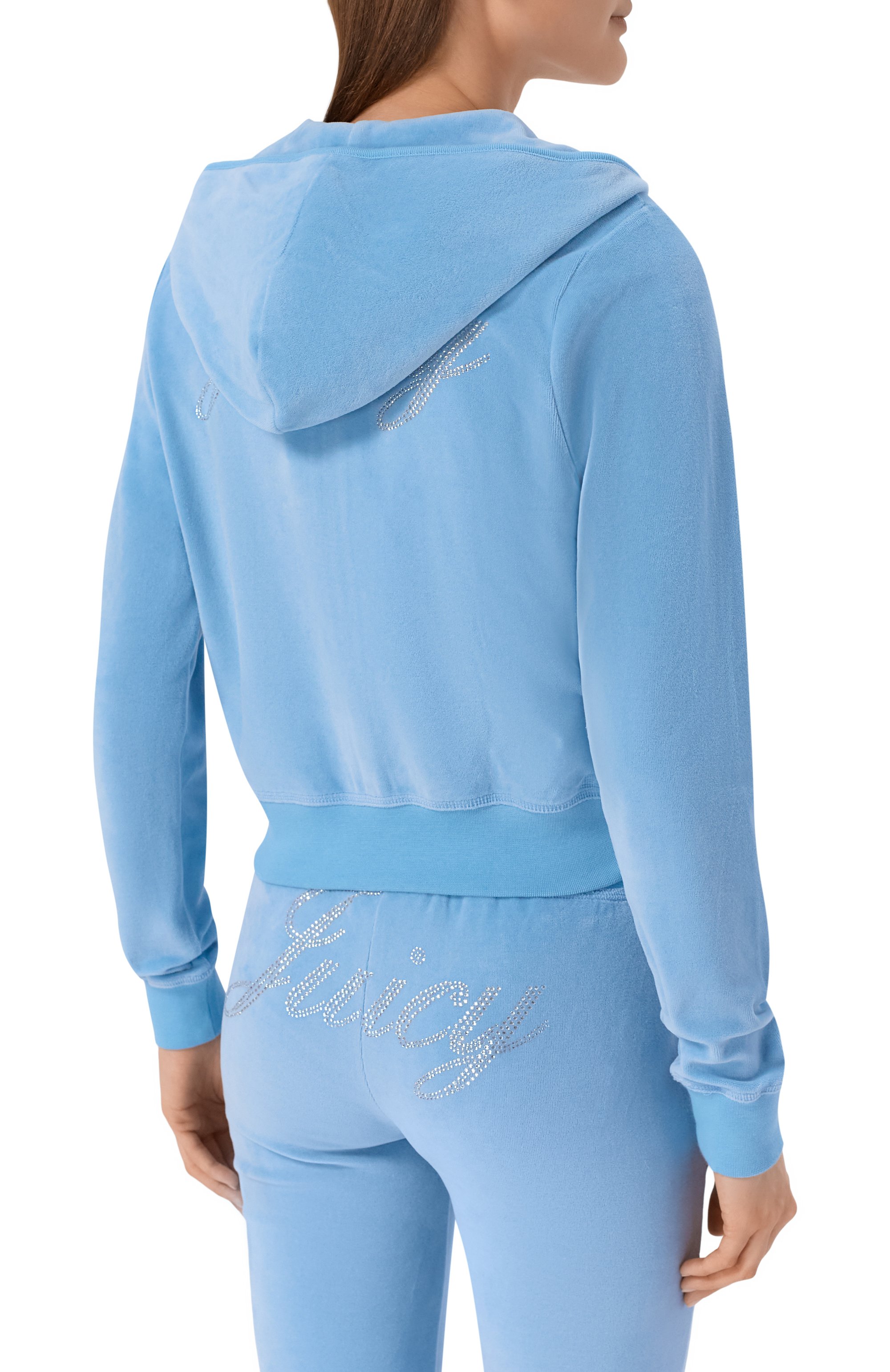 Хлопковая толстовка SPORTY AND RICH, арт. CA046716689BL50/JUICY SCRIPT VEL0UR ZIP H00DIE, фото 4
