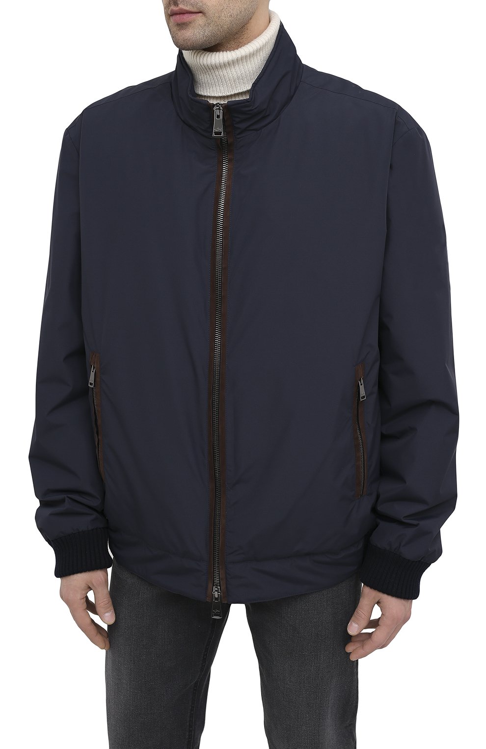 Бомбер PAUL&SHARK темно-синего цвета по цене 110500 руб., арт. I20P2026/HSZ/3XL-6XL, фото 3 Бомбер PAUL&SHARK, арт. I20P2026/HSZ/3XL-6XL, фото 3