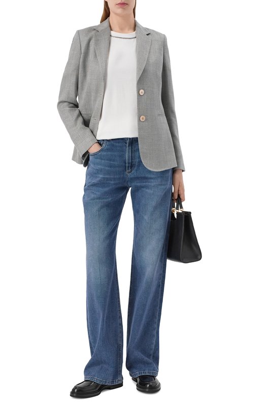 Хлопковая футболка Brunello Cucinelli M0T81BZ100 Белый  M0T81BZ100 Фото 2