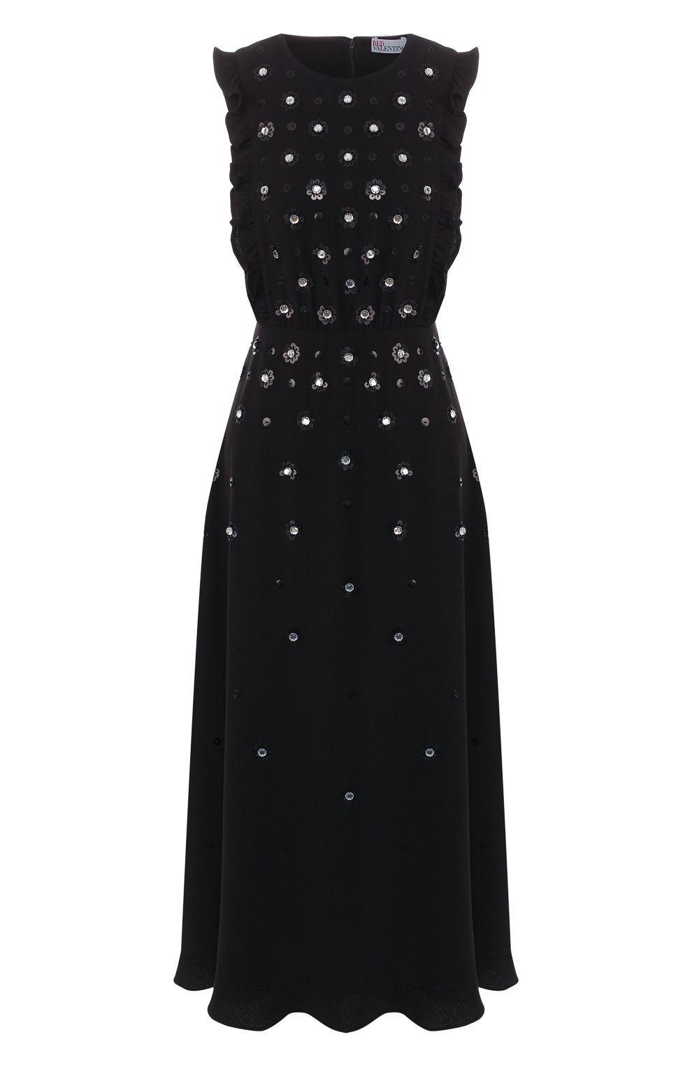 Платье с декоративной отделкой REDVALENTINO черного цвета по цене 77150 руб., арт. RR3VA01D/HQY, фото 1 Платье с декоративной отделкой REDVALENTINO, арт. RR3VA01D/HQY, фото 1