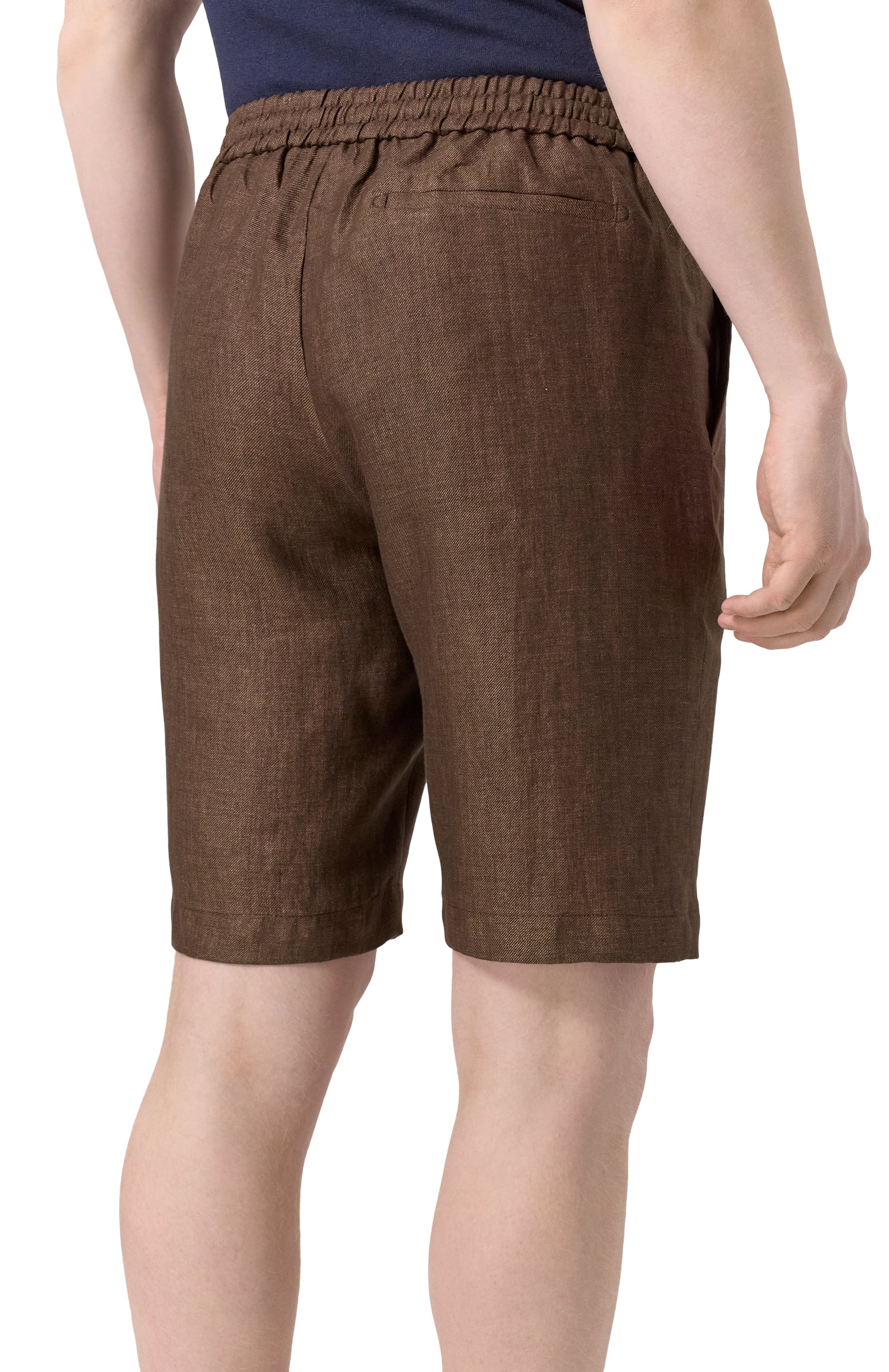 Льняные шорты BERWICH темно-коричневого цвета по цене 29300 руб., арт. SH0RT SPIAGGIA/VT1502, фото 4 Льняные шорты BERWICH, арт. SH0RT SPIAGGIA/VT1502, фото 4