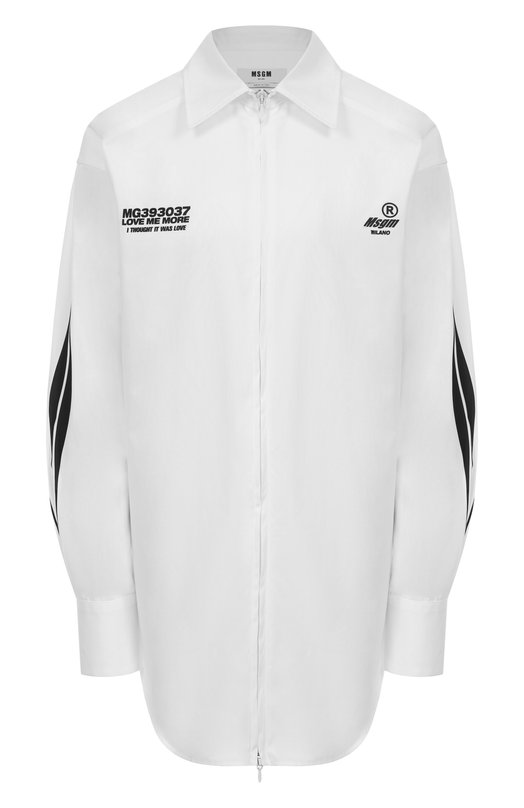 Хлопковая рубашка MSGM 3942MDE05X/257602 Белый 3942MDE05X/257602