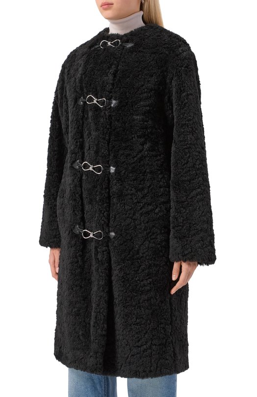 Пальто из экомеха HUGO 50546754 Чёрный  50546754 Фото 3